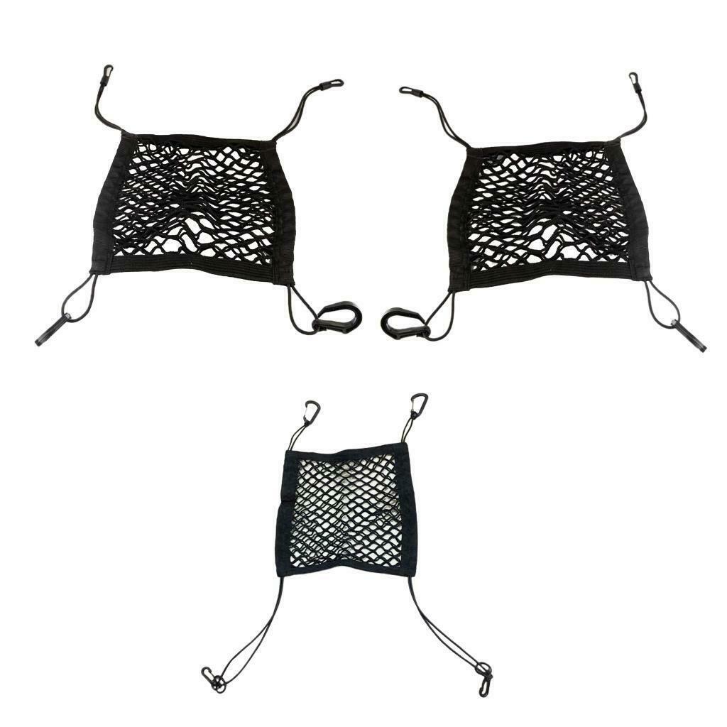 Universal Black Double Layer Car Seat Organizer Net Umbrella Holder Pocket