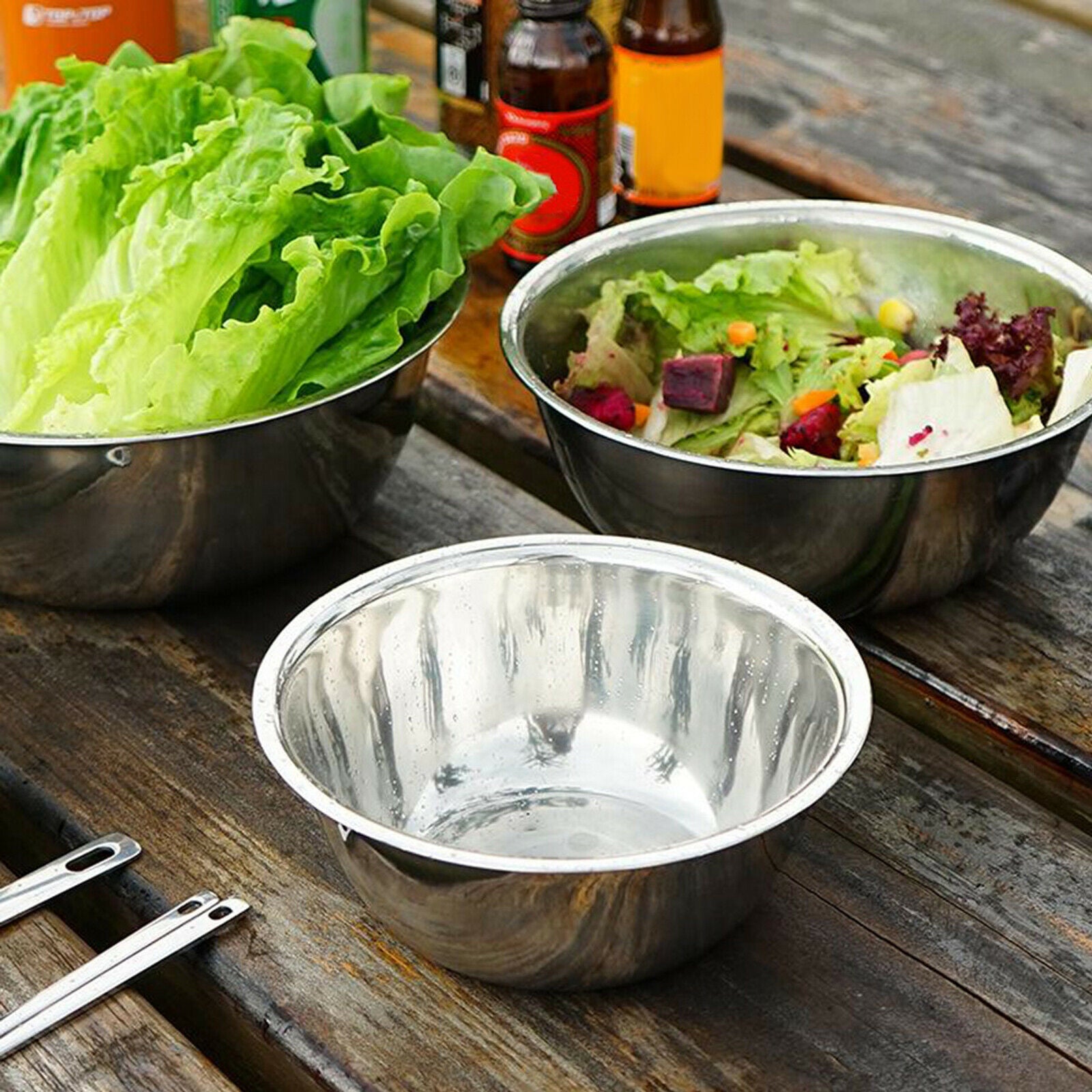3Pcs Premium Stainless Steel Mixing Bowls Set, Home, Refrigerator, and Kitchen