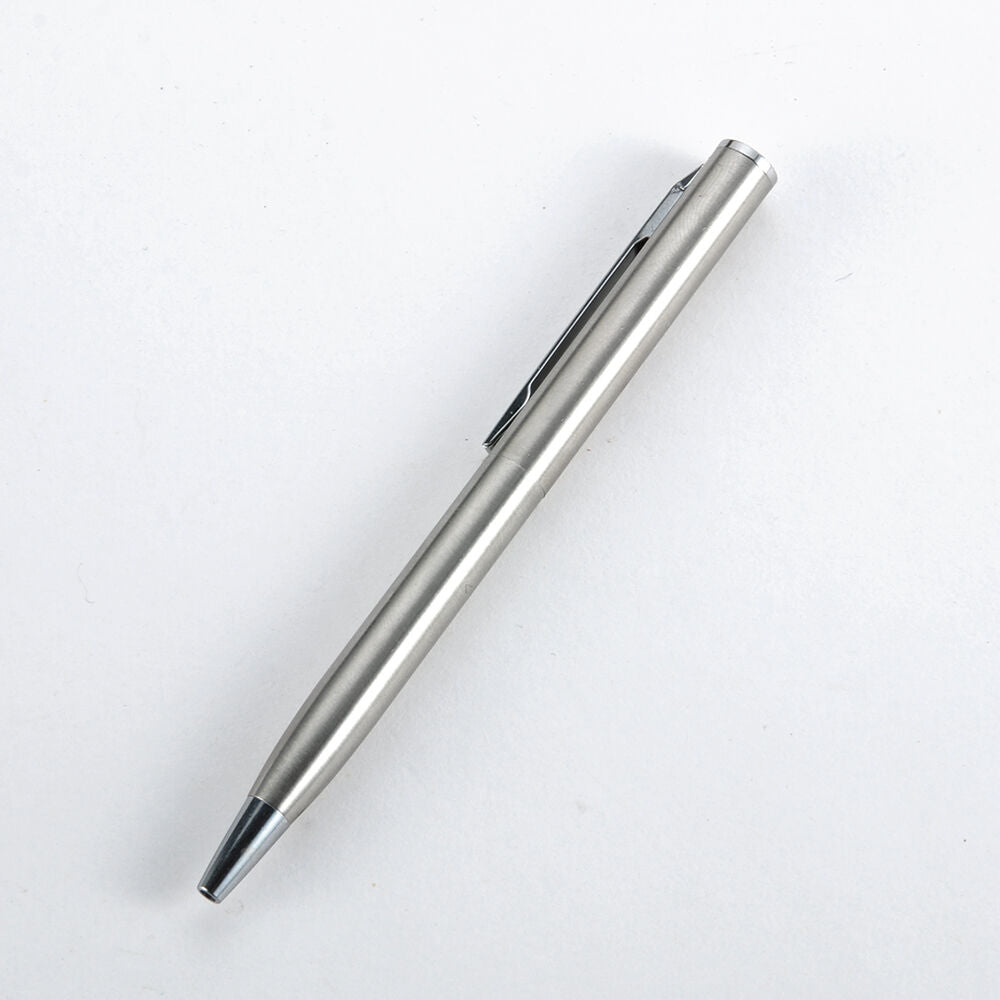 New Stainless Steel Office Retractable Ballpoint Pen Black Ink 0.7mm Stationery