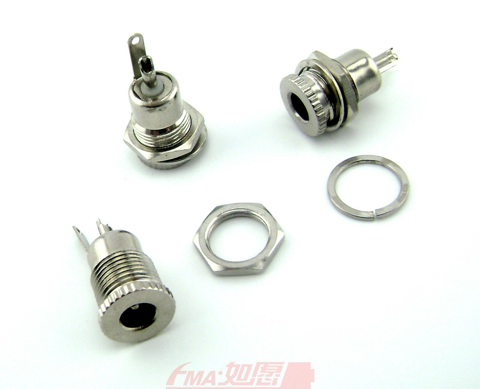 3sets of DC5.5/2.5mm Socket Connector for output connection full Metal Material