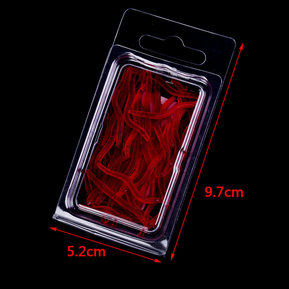 50X Soft Lure Fishing Simulation Earthworm red Worms Artificial Fishinglu.l8