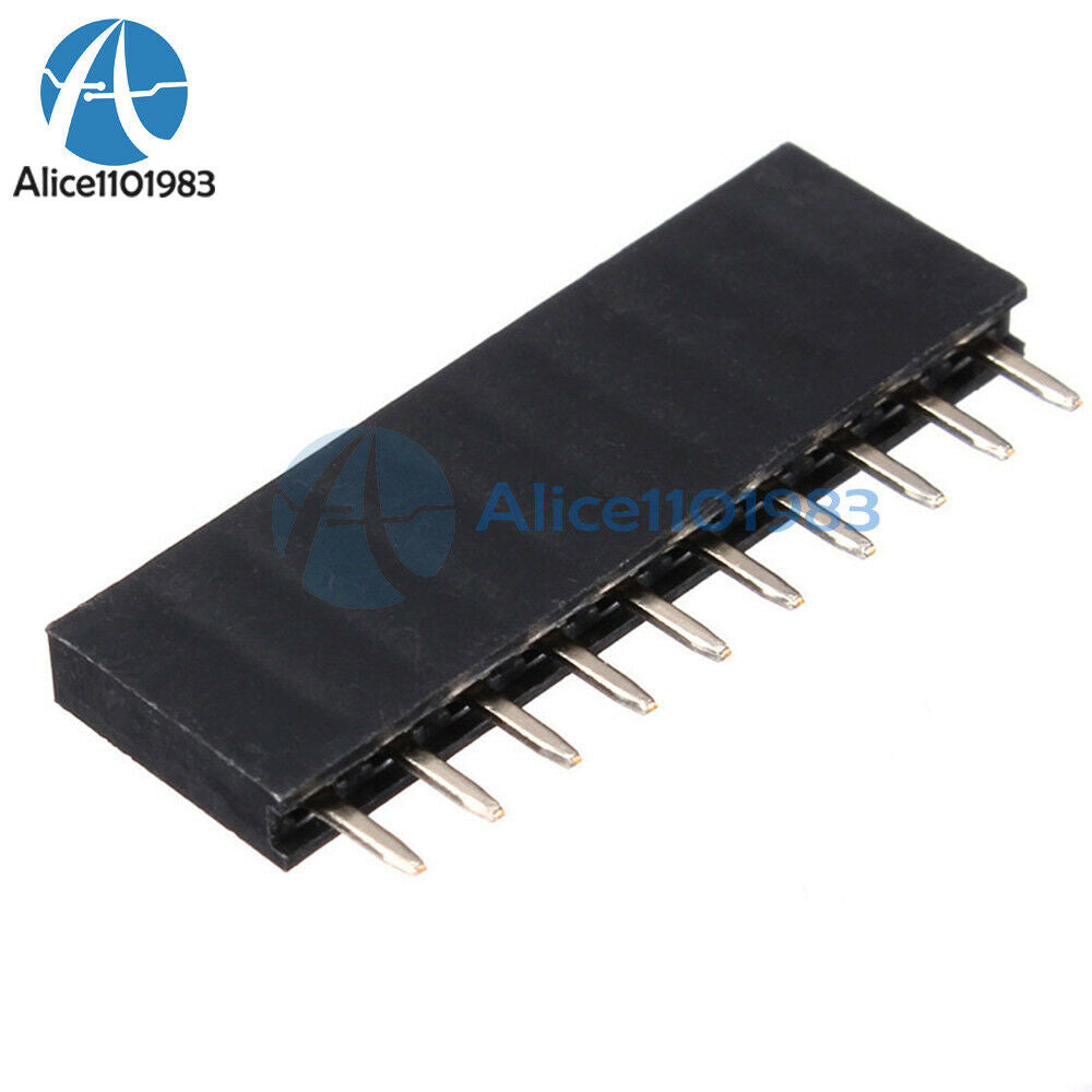 100PCS 2.54mm 1x10 Single Row 10Pins PCB Straight Socket Female Header