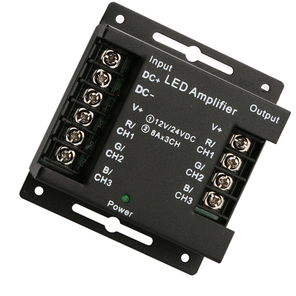 24V 3-channel RGB LED strip amplifier, brightness control for lamps