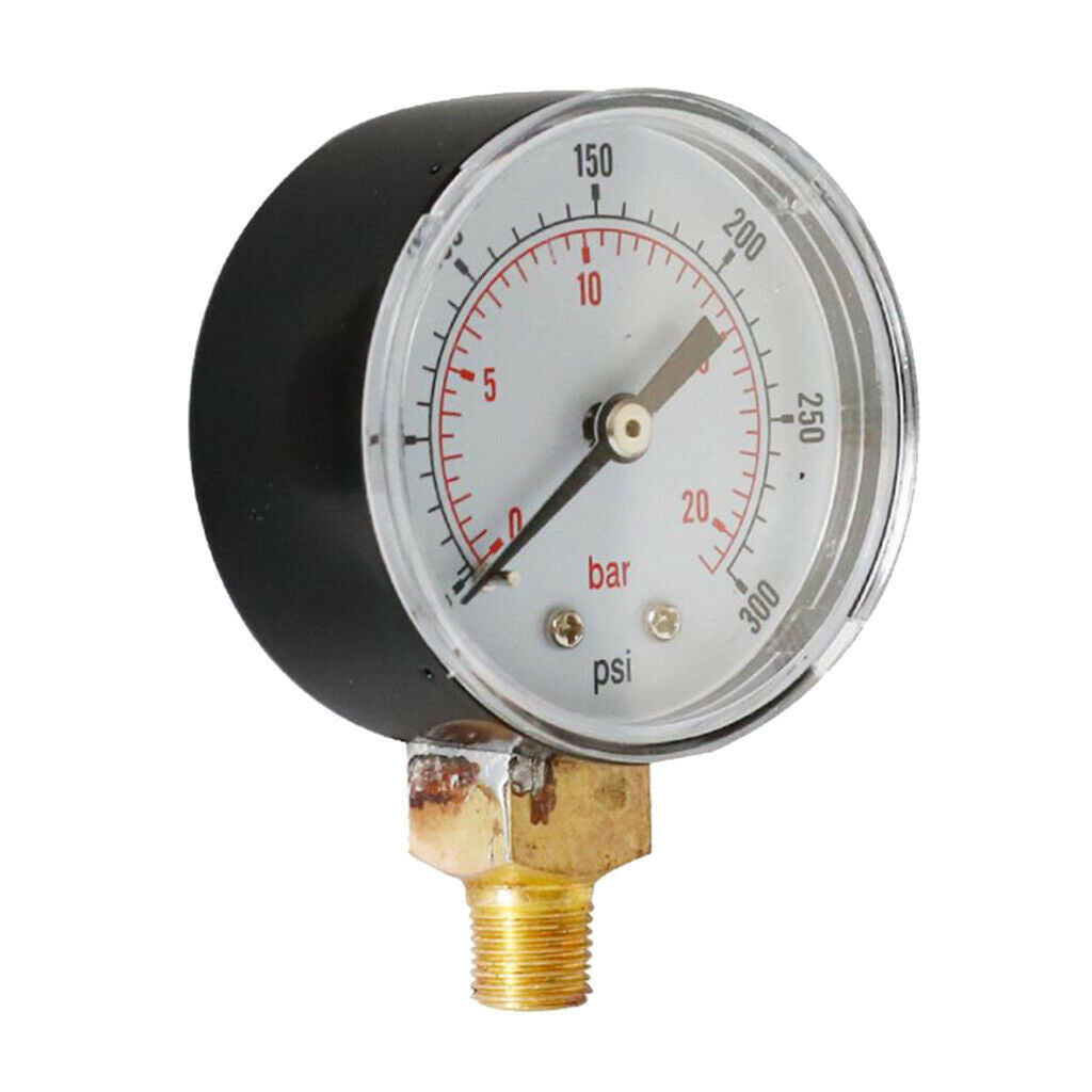 Air Pressure Gauge for Oil Gas Water TS-Y504 0-300psi 0-20bar 1/4BSPT Thread