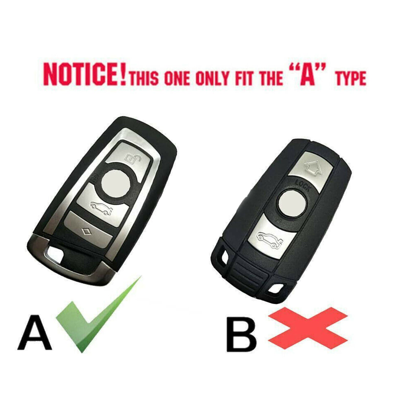 For BMW 1/2/3/4/5/6/7 Series Car Carbon Fiber Red Remote Key Case Cover Shell