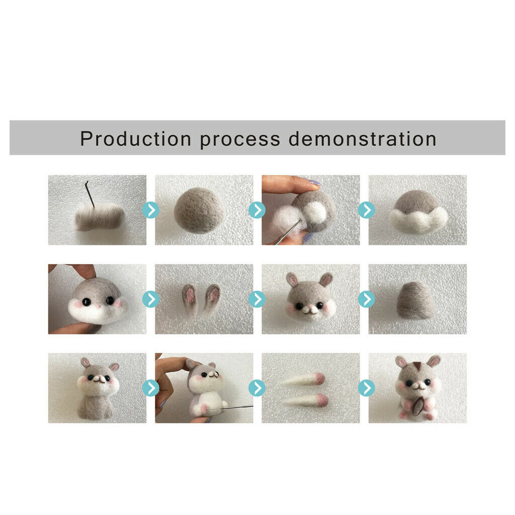 Cute Hamster Dog Needle Felting Starter Kits Felting Wool Needles Hand Crafts