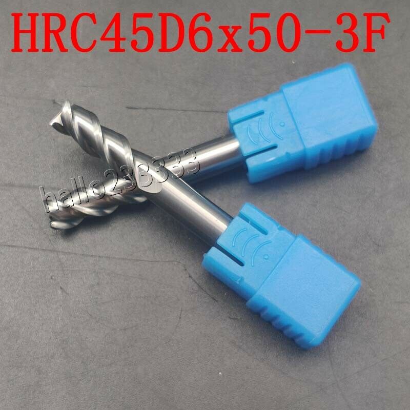 3PCS 6mm 3Flute Tungsten steel aluminum milling cutter 50mm Shank HRC45-50