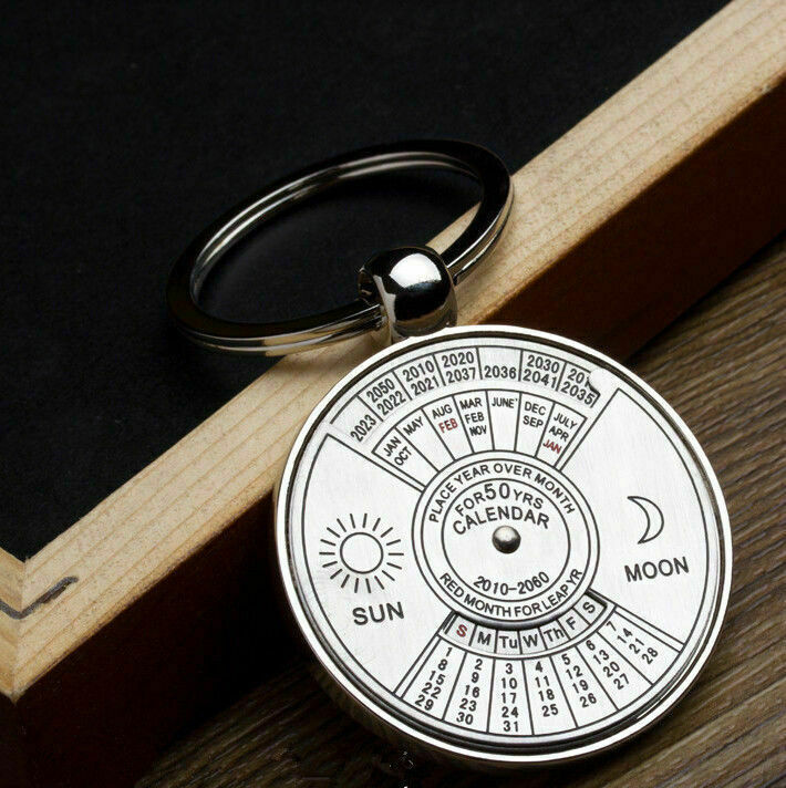 Personalized Metal Keychains 2010 To 2060 Years Calendar Key Ring Gift Unisex