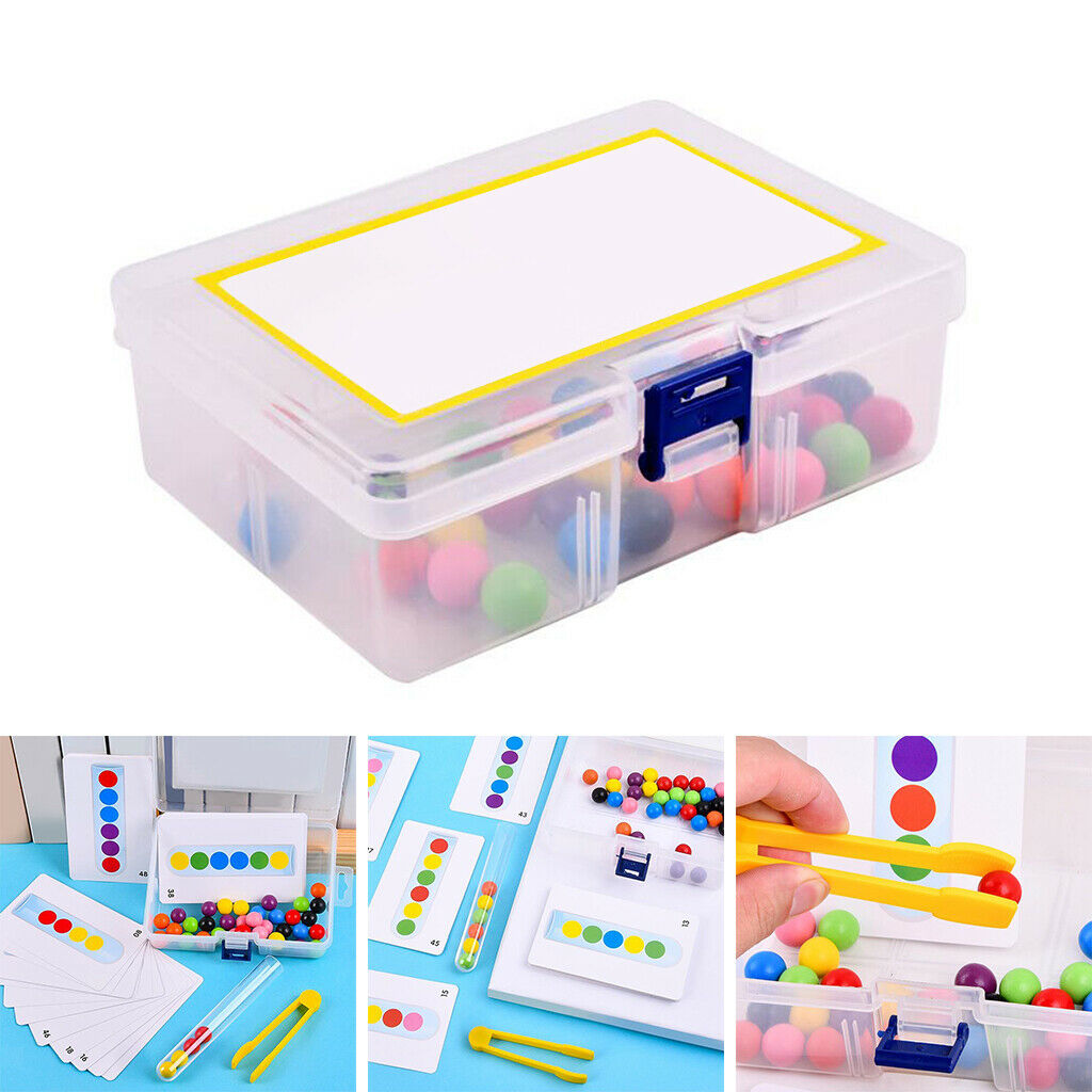 Wood Counting Bead Color Matching Developmental Fun Toys for 2 3 4 Years Old