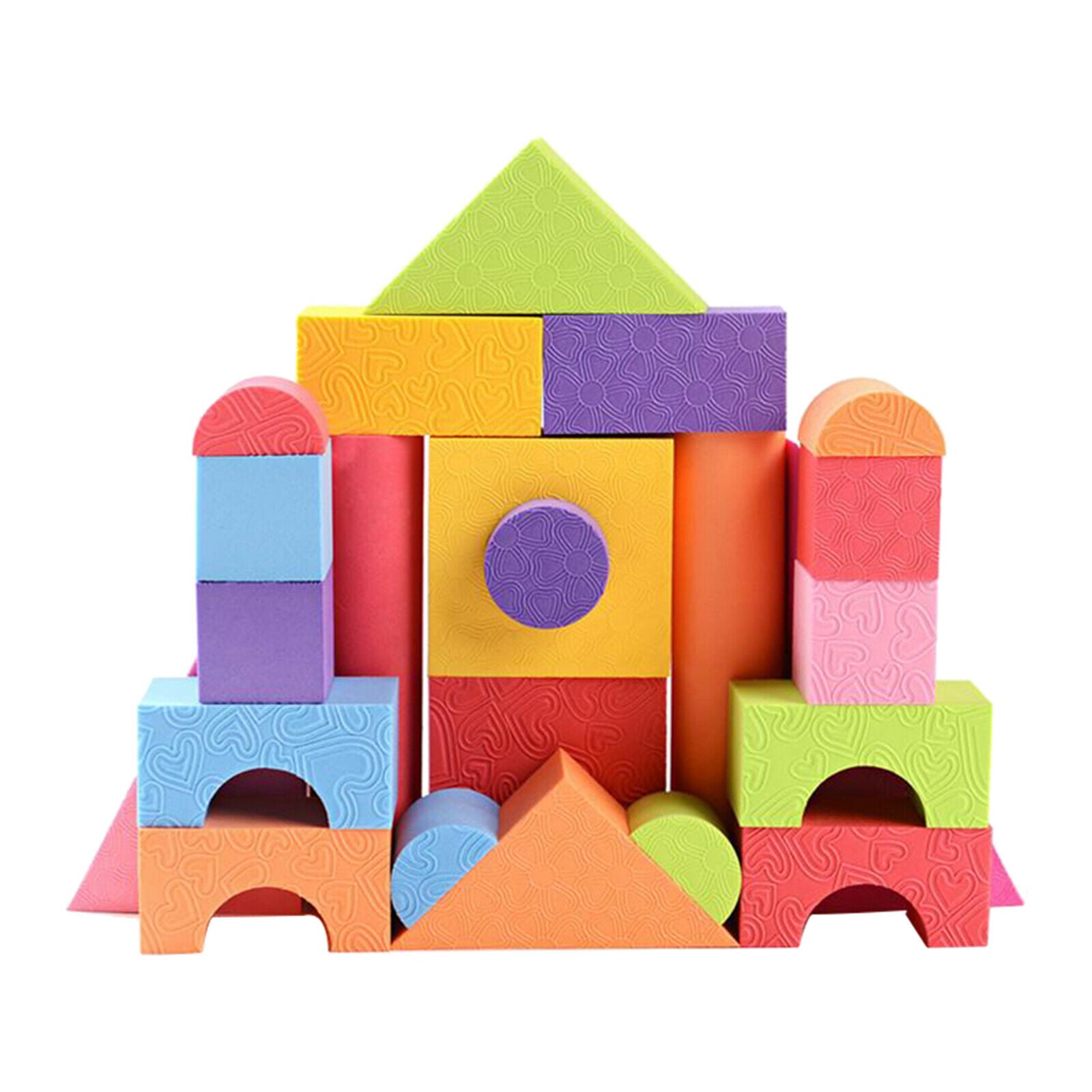 25pcs Soft EVA Foam Building Blocks 3.5cm Thick Stacking Blocks Toys Set