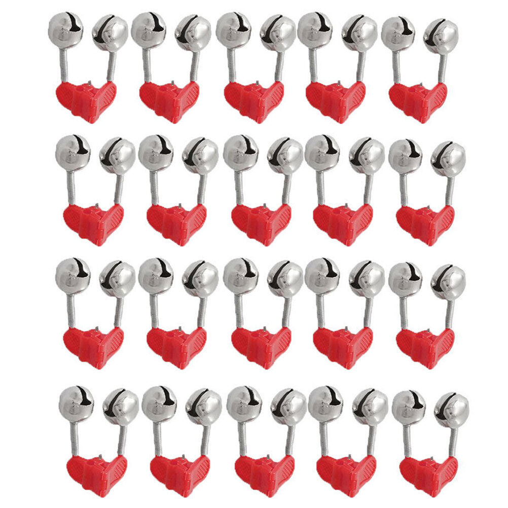 20X Red Hot Plastic Clip Double Rod Bite Alarm Fishing Bells Ring Best Y kuU SJ