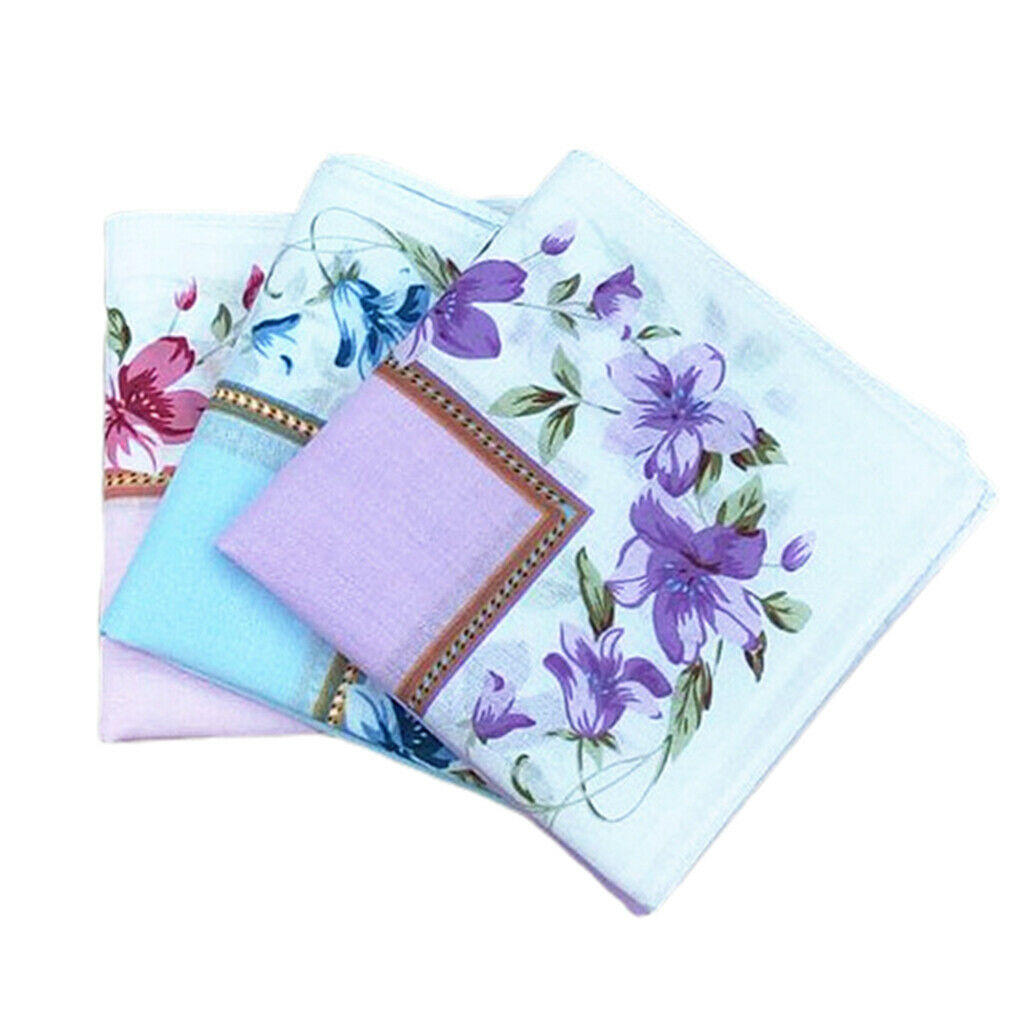 12pack Cotton Beautiful Handkerchiefs Ladies Pocket Hanky Hankie Kerchiefs