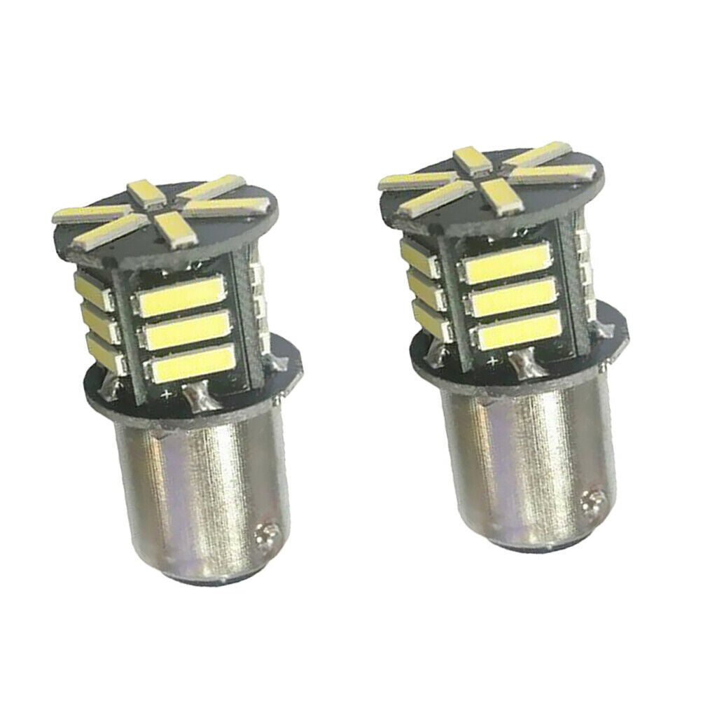 2 Pieces Car BA15S 1156 7020 21LED Turn Signal Backup Lights 6000K (White)