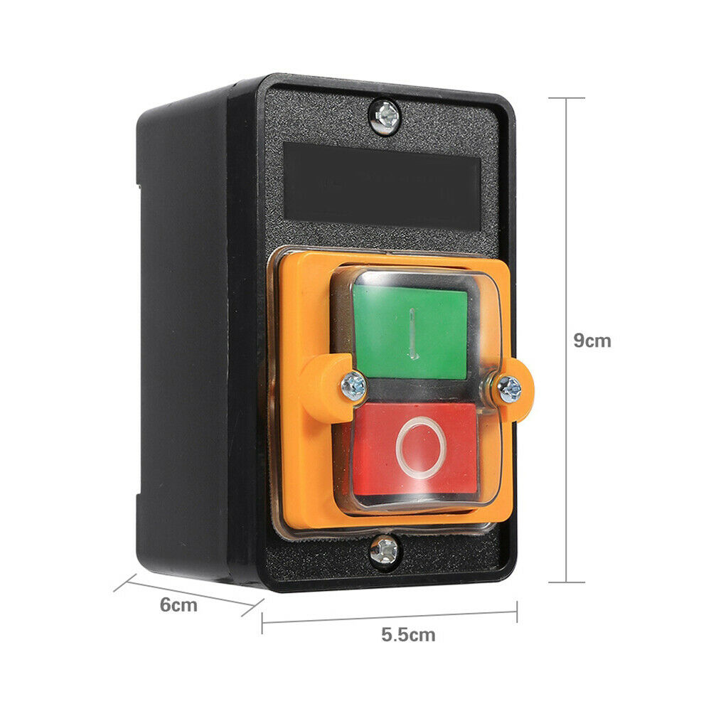 Motor Drill Switch Push Button for 10A 380V ON/OFF Water Proof Machine Black NEW