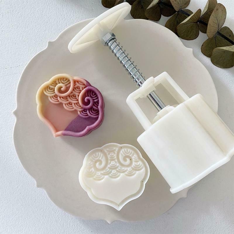 75g Hand-Pressure Moon Cake Mould Xiangyun Pattern Cake Moon Stamp Pastry Tool