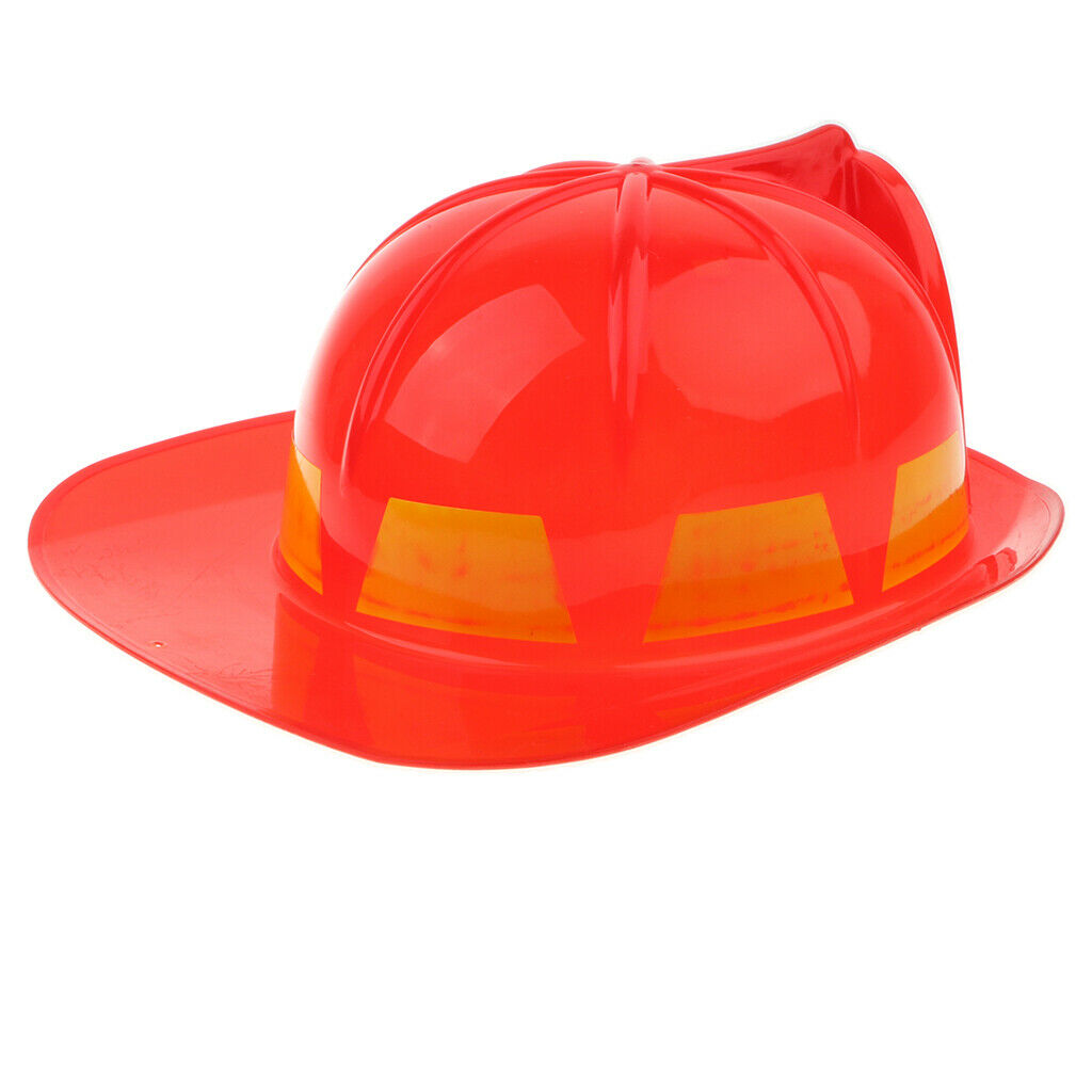 2 X Fire Fighter Pretend Play Costume Accories Safety Fireman Helmet Red