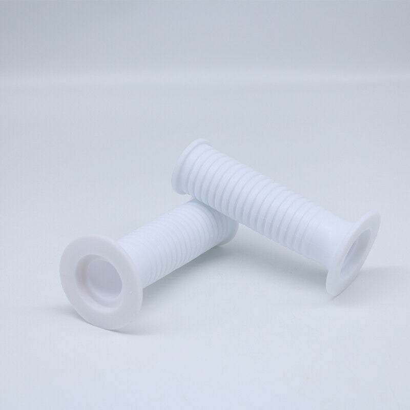 1" 25mm Retro Cafe Racer Universal White Rubber Anti-slip Handle Hand Grips
