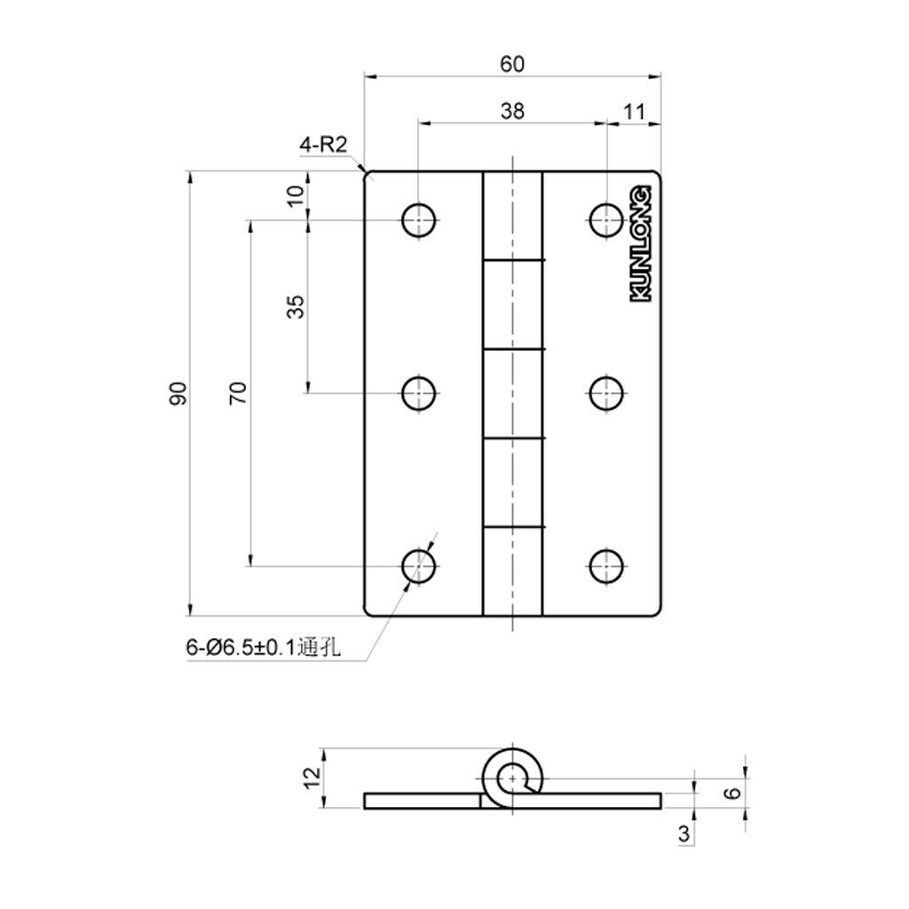 90x60mm Commercial Grade Ball Bearing Door Hinge Full Mortise Stainless Steel,