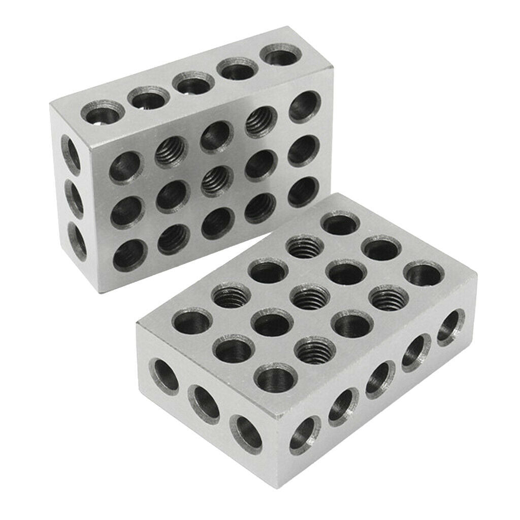 Pair Ultra Precision 1-2-3 123 Blocks Set 23 Holes 0.0001" Mill Milling