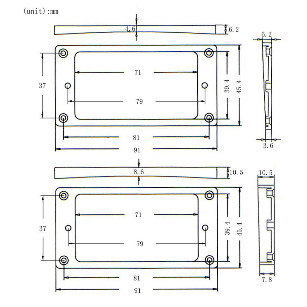 2x Humbucker Mounting Rings for Electric Guitar Music Accs Luthier Tools Kit