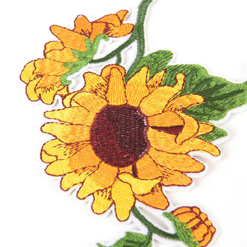 sunflower iron on patch embroidered clothes patch for clothing garment app.l8