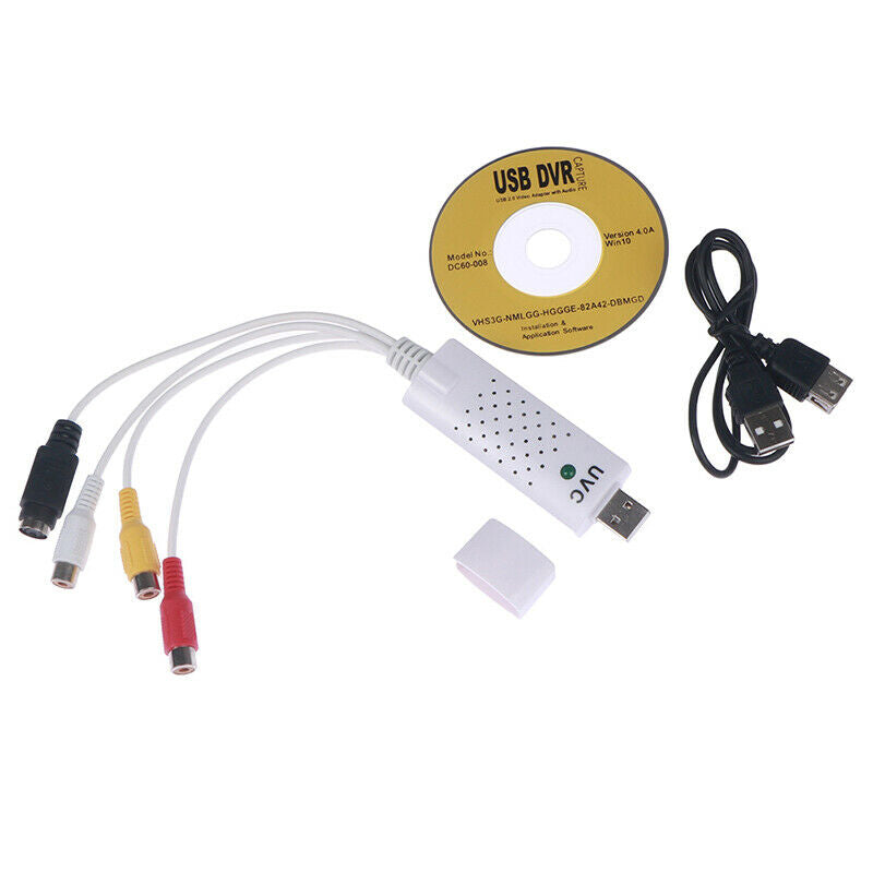 USB Video Audio Capture Card Adapter RCA Analog S-Video AV Input to Computer Lt