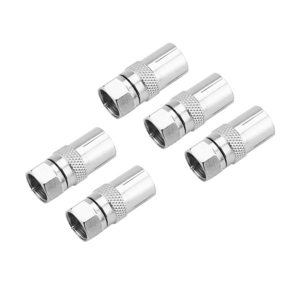 5Ã— F-Type F Jack To Male Plug RF Coaxial Connector Adapter Convertor