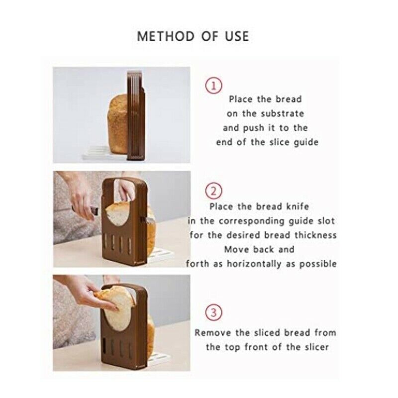 Bread Slicer, Bread/Bake/Bread Slicer Cutter, Foldable Bread Slicer Compact W5E3