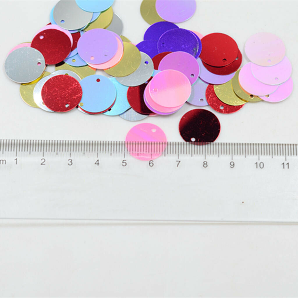 260pcs 16mm Shiny Round Loose Sequins Paillettes Sewing Kids Stage Costume