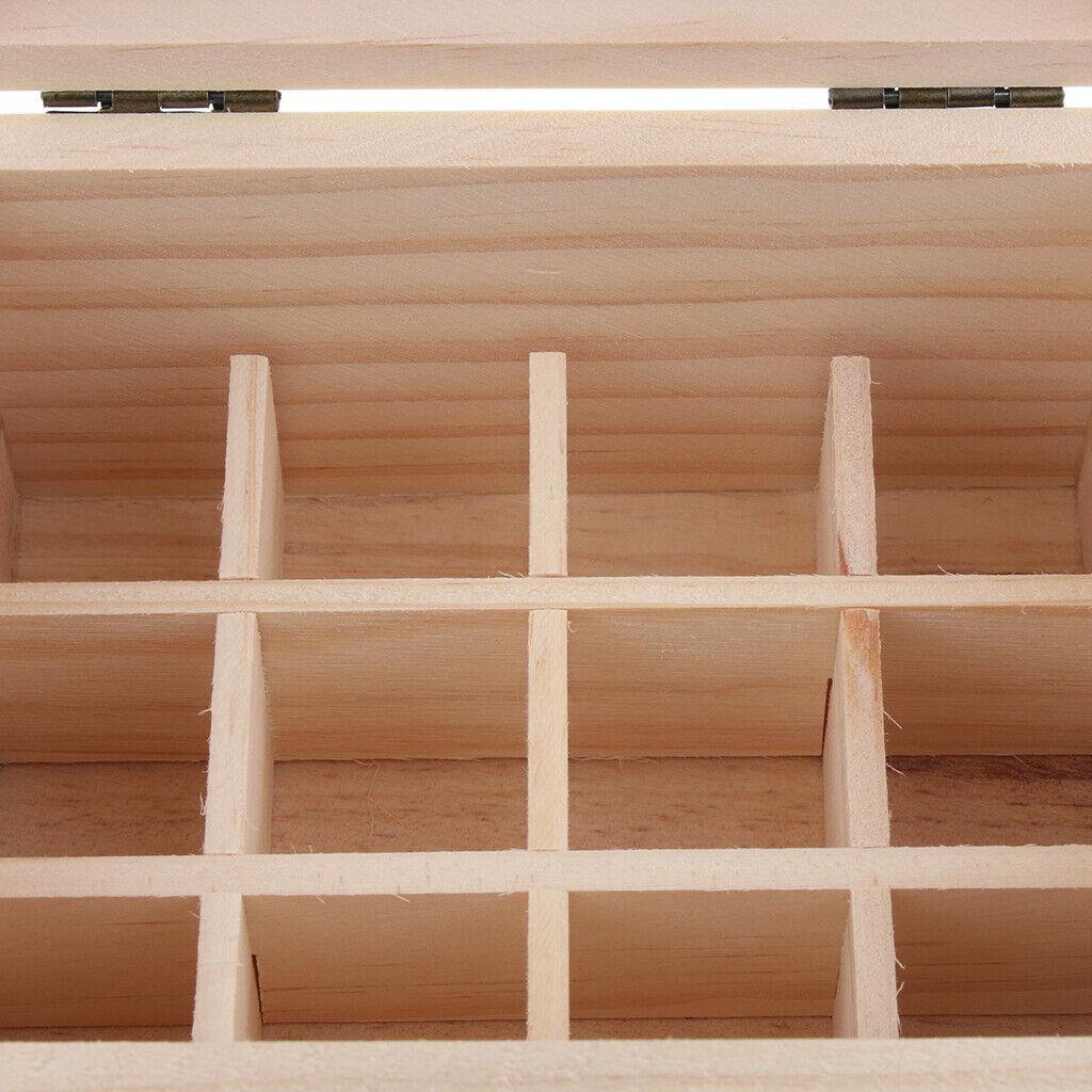 12 Compartments Bottles Wooden Essential Oil Storage Box Carrying Bag