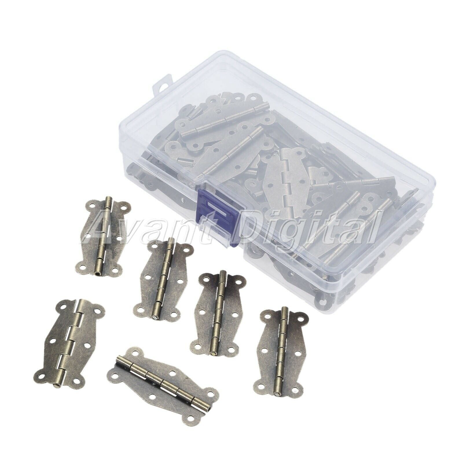 60pcs Mini Butterfly Hinges Furniture Cabinet Drawer Door Box Cupboard Hardware