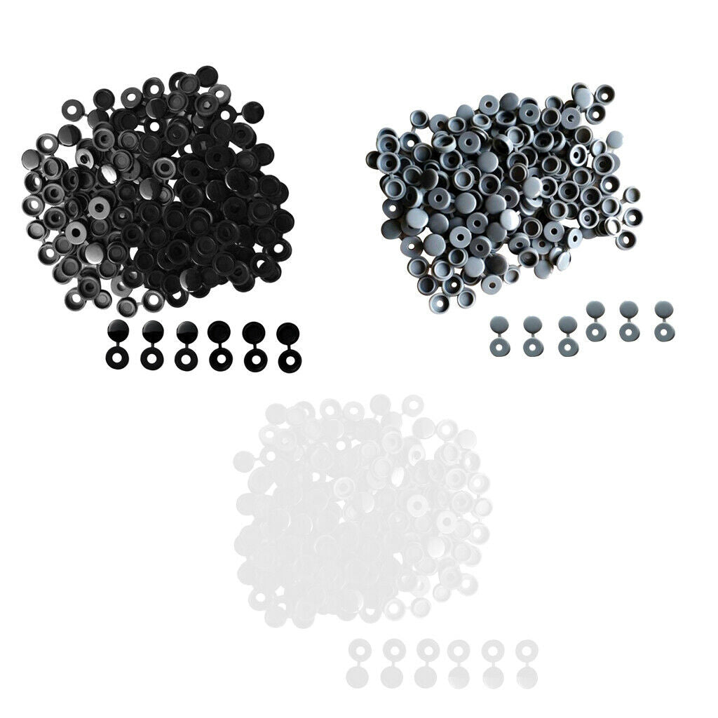 100 Pieces Plastic Hinged Screw Cover   for Car Home Furniture Decor Gray