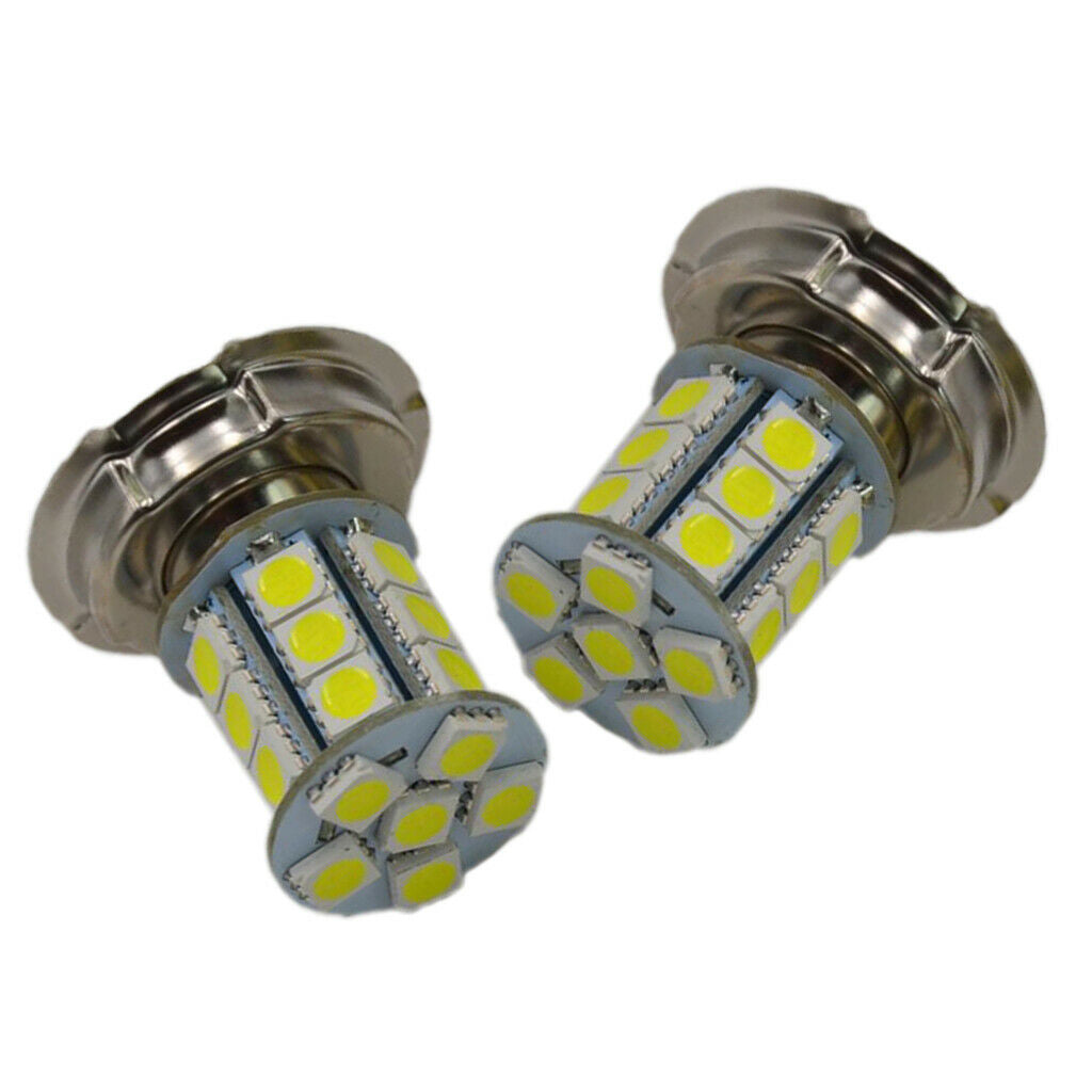 2x12V P26 S 24 SMD LED White Motorbike Motorcycle Headlight Car Bulb Lamp