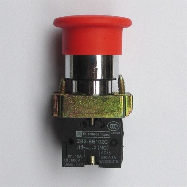 2Pcs Red Sign Emergency Stop Push Button 600V Switch [M1]