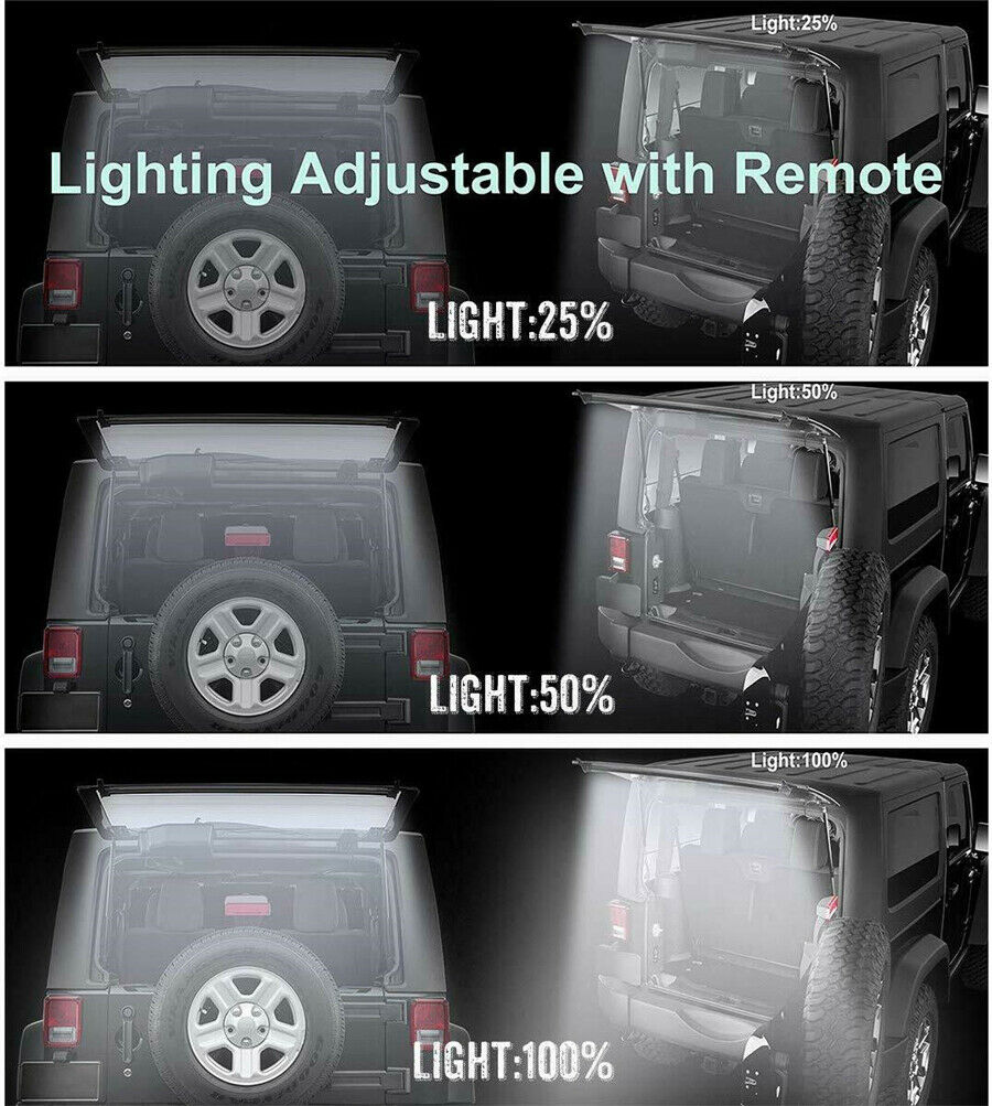 1 Set Stainless Steel Bracket 20W Rear Glass Lift Gate Hatch Dome LED Light Bar