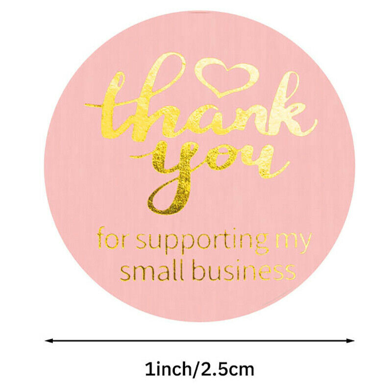 500 Pcs/Roll Thank You For Supporting My Small Business 1 Inch Gift Stickers Tt