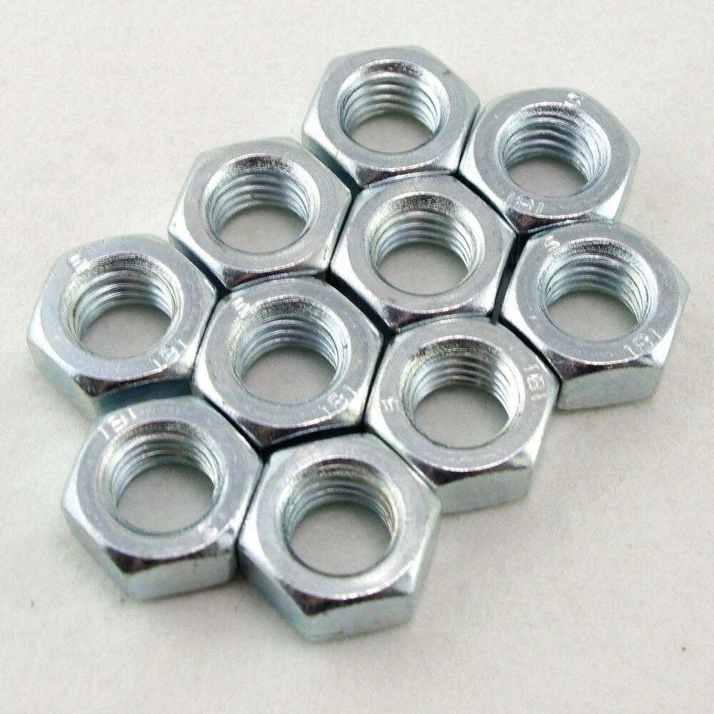 Pack of 5 Steel Metric M10x1.5mm Pitch Left Hand Thread Hex Nut Freeship