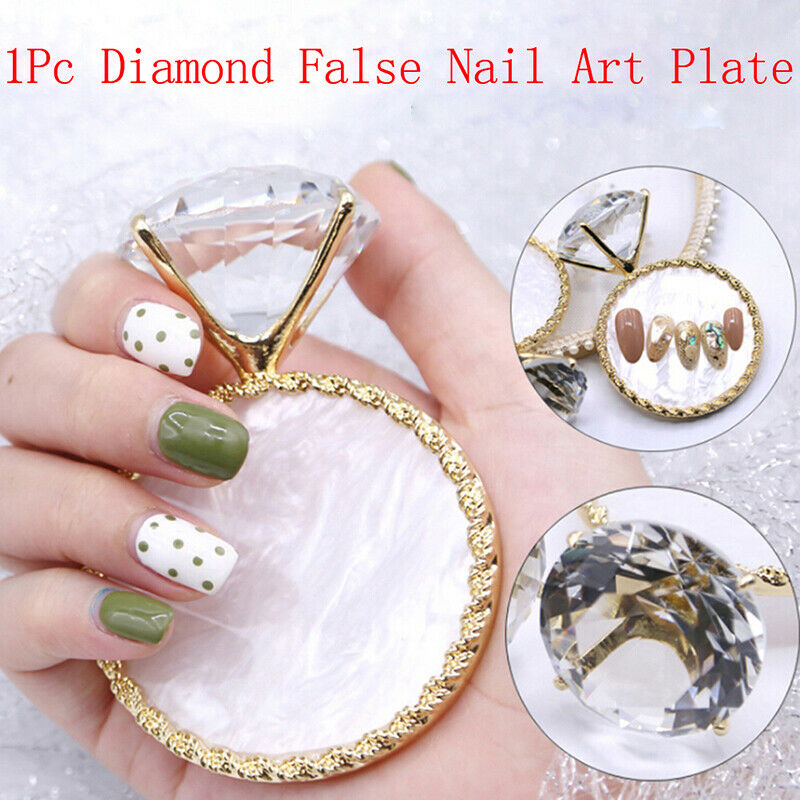 Diamond False Nail Art Plate Tips Display Stand Nail Polish Gel Manicure S x Tt