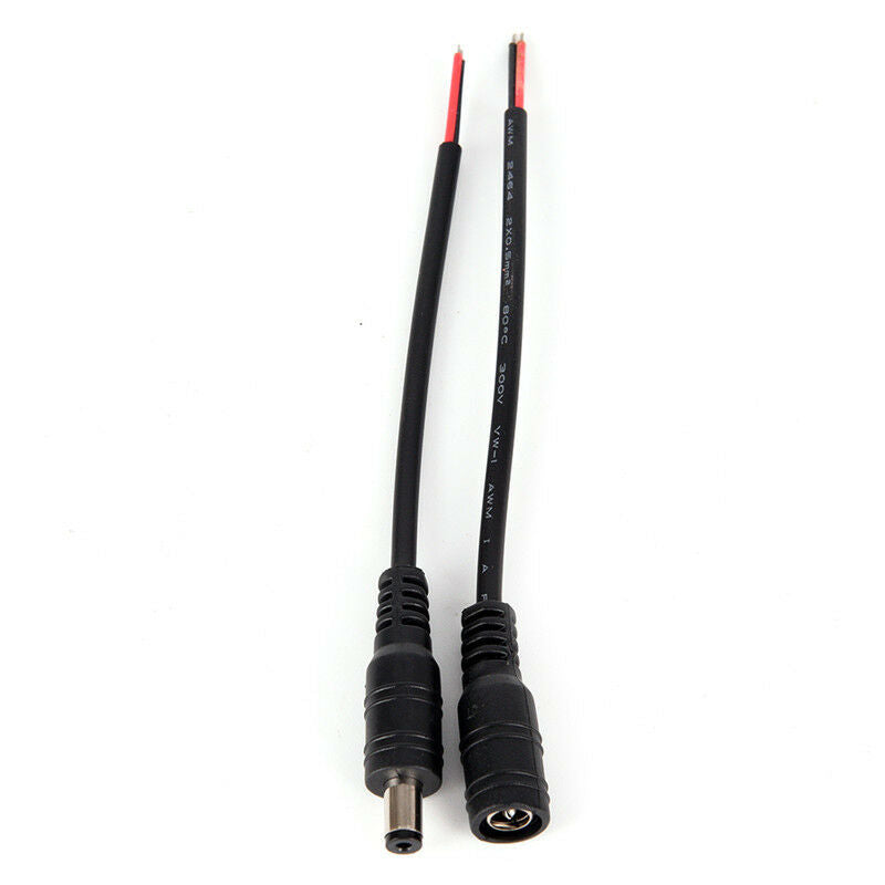5pair Security 5.5x2.1mm Male+Female DC Power Socket Plug Connector Cable .l8