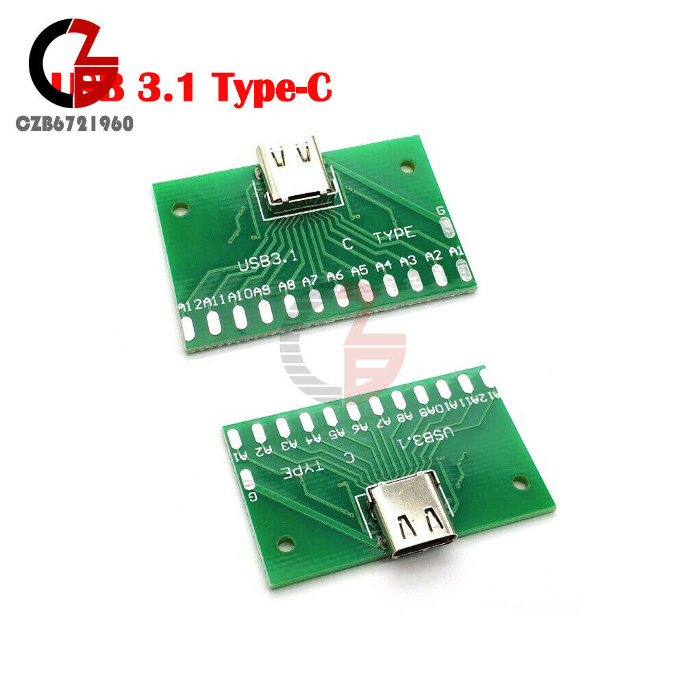 Type C 3.1 USB Diy 24Pin USB-C Female Socket Connector Smt Type With Pc Board