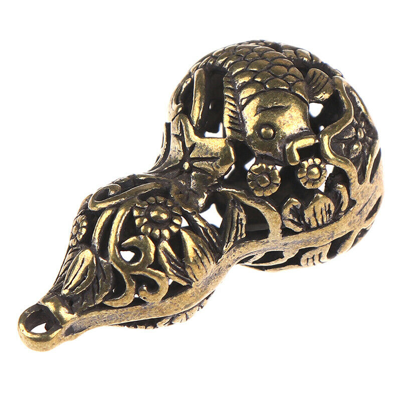 Retro Brass Hollow Gourd Chinese Traditional DIY Key Chain Lucky Penda.l8