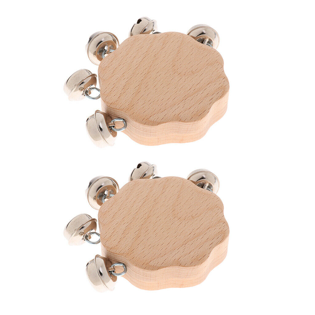 2 Pieces Wooden Baby Rattle Educational Grasping Rattle Toys