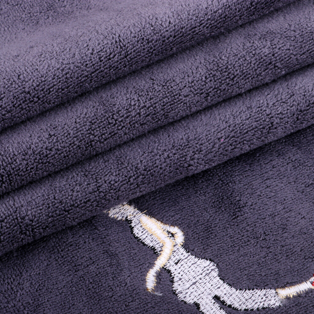 Quick Dry Sweat Absorbing Towel With Embroidery for Workout Fitness Black