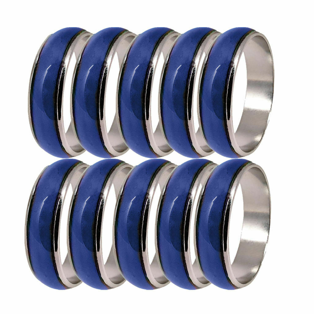 10 Mixed Color Mood Bands with Different Designs for Men