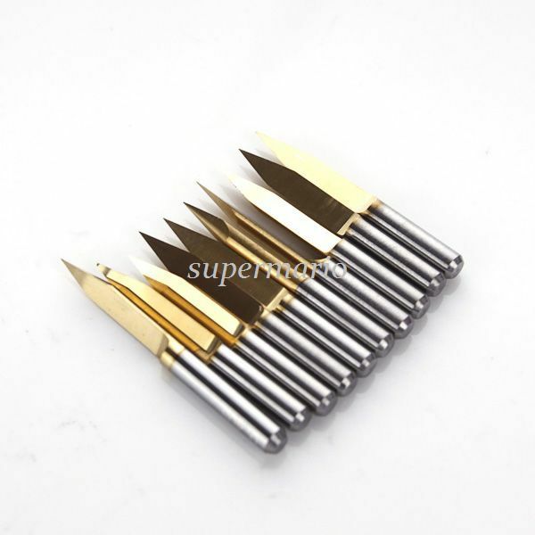 10pcs Titanium Coated Carbide PCB Engraving CNC Bit Router Tool 40 Degree 0.2mm