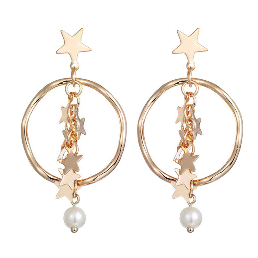 1pair Ear Hook Earring Star Women Wedding Show Jewelry Christmas Day Gifts