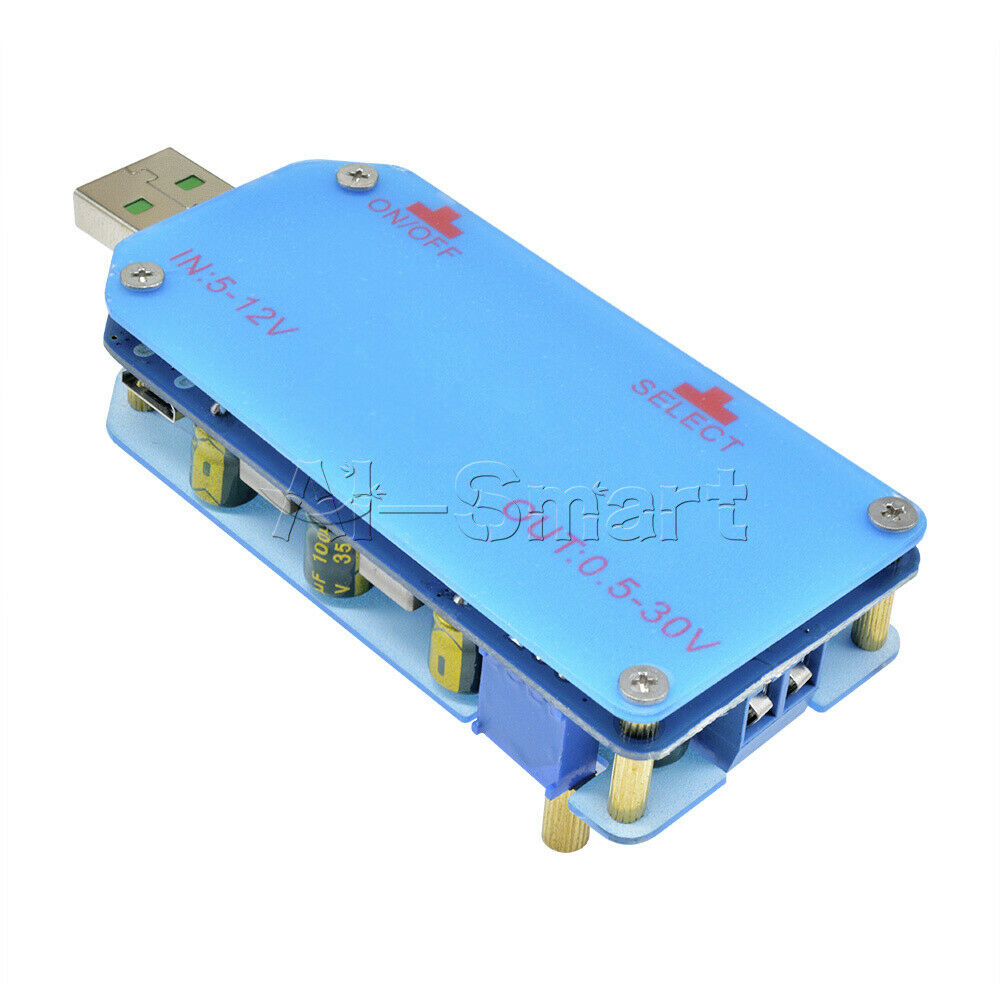 USB Adjustable 15W 2A 5V to 3.3V 9V 12V 24V 30V Step Up/Down Power Supply Module