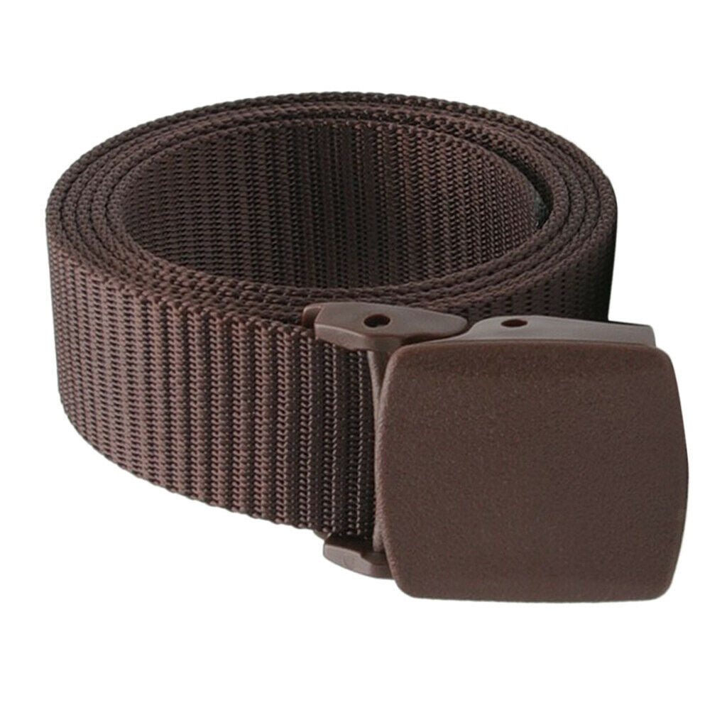 Men Women Nylon Webbing Belt Military Sports Web Belt Jeans Waistbelt Coffee