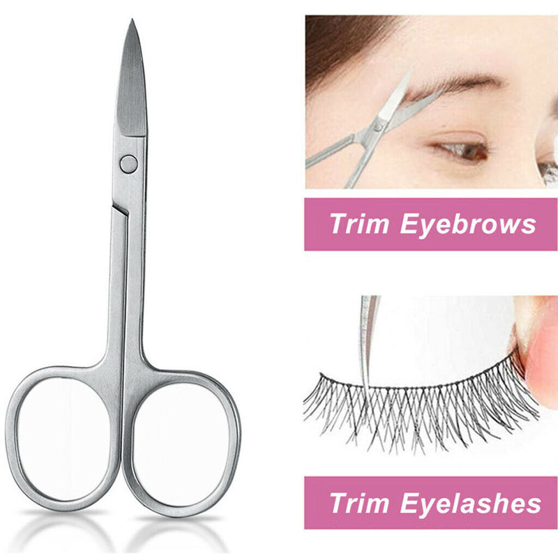 Curved Eyebrow Nose Hair Scissor Remover Eyelash Trimmer Cutter Makeup Tool