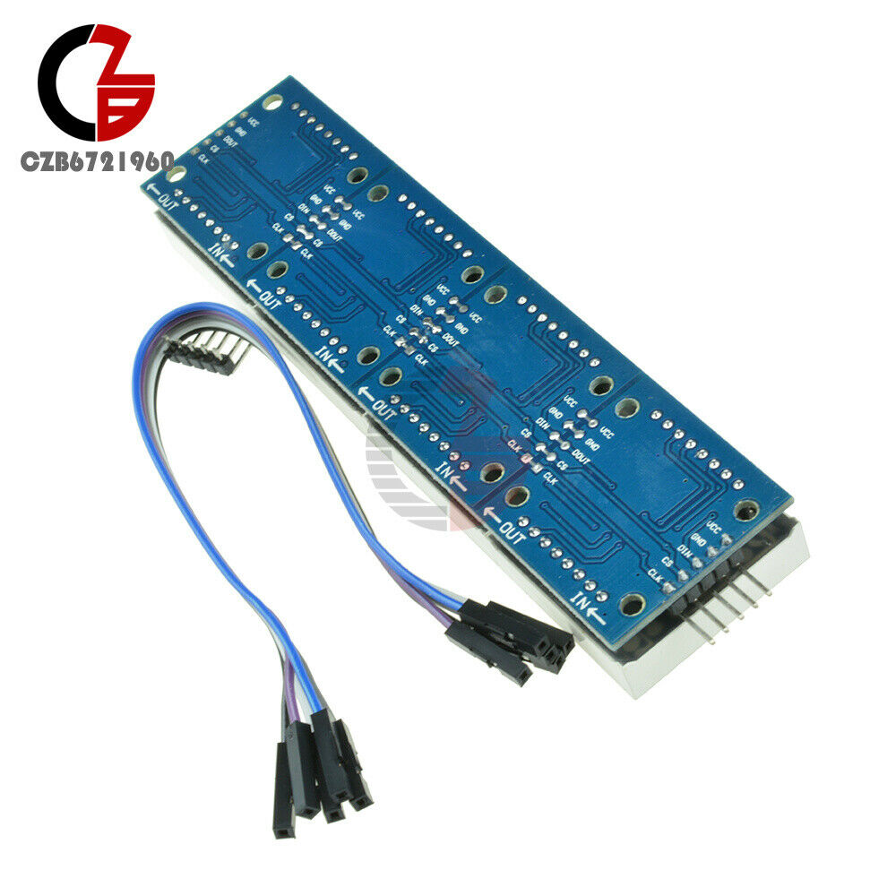 Dot Matrix Module Arduino Microcontroller MAX7219 4 In One Display + 5P Line